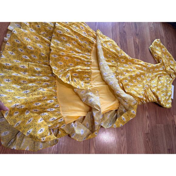 Veronica Beard yellow midi the Virginia One Shoulder Dress size 2 - Picture 13 of 14